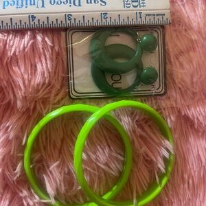 Green Gemstone Drop Earrings